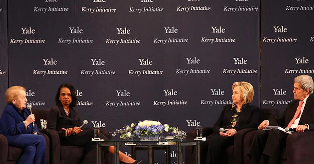 Yale Rice Albright, Rice, Clinton, and Kerry discuss U.S. role on world stage ...