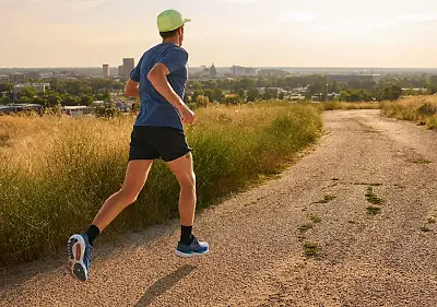 Man running in Boise wearing Brooks Glycerin 21 running marat